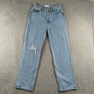 STILL HERE NEW YORK High Rise Jeans Blue Light Wash Women's Size 27 Straight